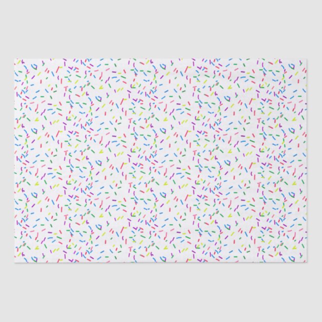 Candy Sprinkles On White Tissue Paper (Front)