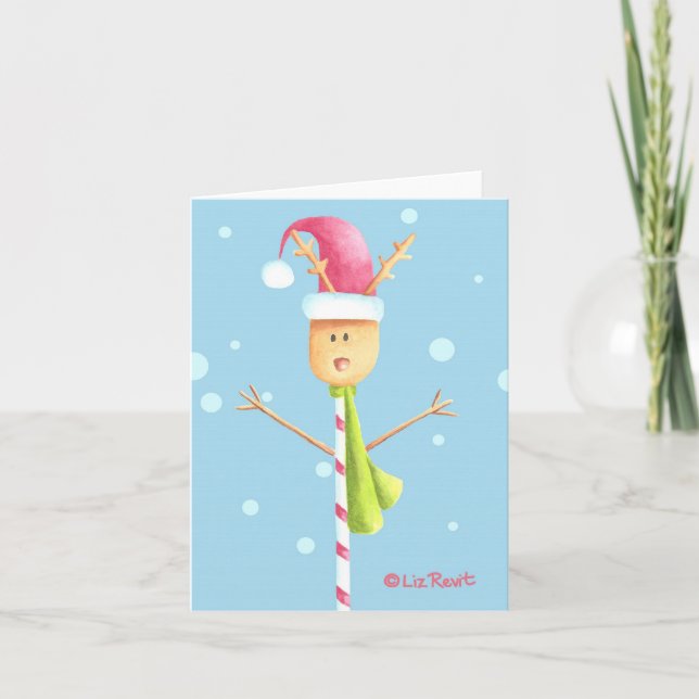 Candy-Stick Reindeer - Card by Liz Revit (Front)