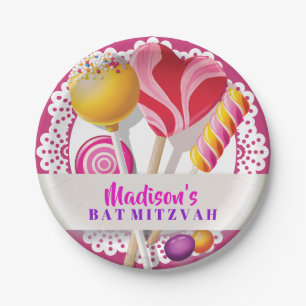 CANDY STORE Bat Mitzvah Paper Plate