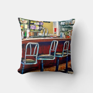 Candy Store With Soda Fountain Cushion