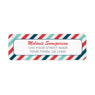 Candy Stripe Border Return Address Label