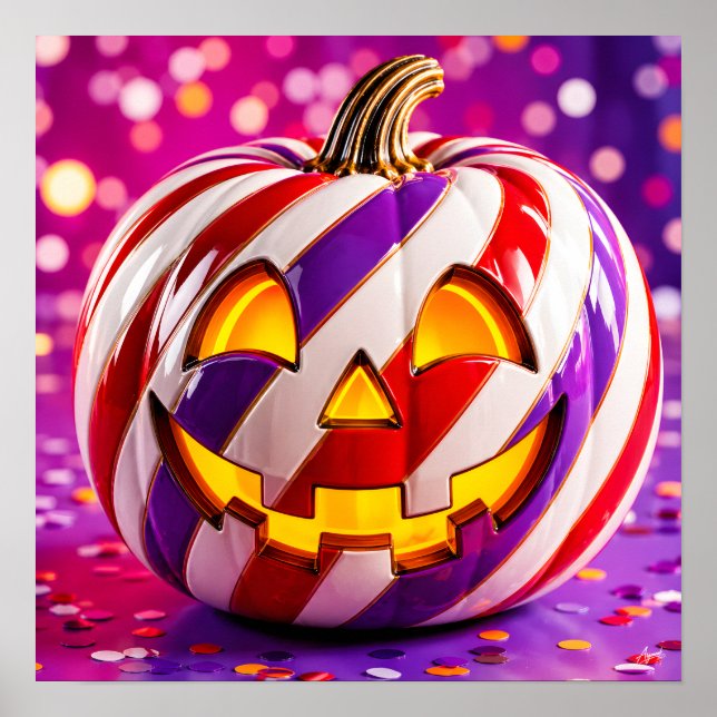 Candy Stripe Pumpkin I. Poster (Front)