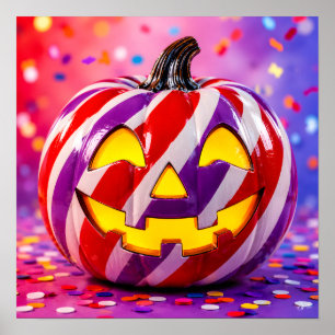 Candy Stripe Pumpkin II. Poster