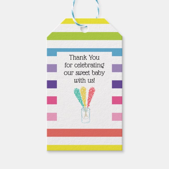 Candy Stripe Thank You Gift Tag  (Front)