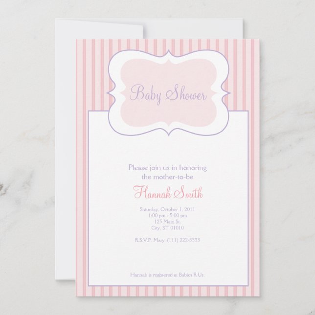 Candy Stripes - Baby Shower PP Invitation (Front)