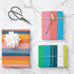 Candy Stripes Colourful Orange Pink Blue Gren Wrapping Paper Sheet<br><div class="desc">Hope you like this hand made paper variety pack.  Check out my shop for lots more colours and patterns and let me know if you'd like something customised.</div>