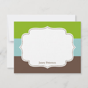 Candy Stripes Flat Thank You Card /Note Card