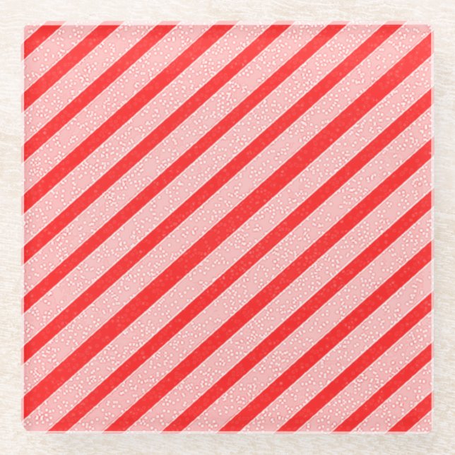 Candy Stripes Glass Coaster (Front)
