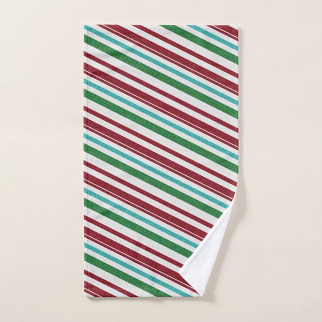 Candy Stripes Glitter Hand Towel (Hand Towel)