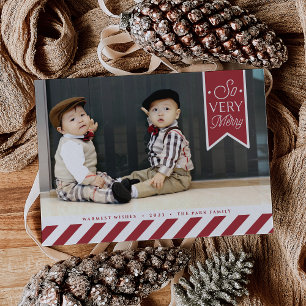 Candy Stripes Holiday Photo Card