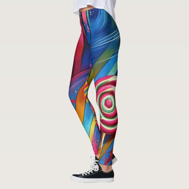 Candy Stripes & Lollipop  Leggings (Left)
