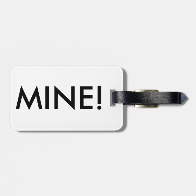 Candy Stripes "Mine!" Luggage Label (Back Horizontal)