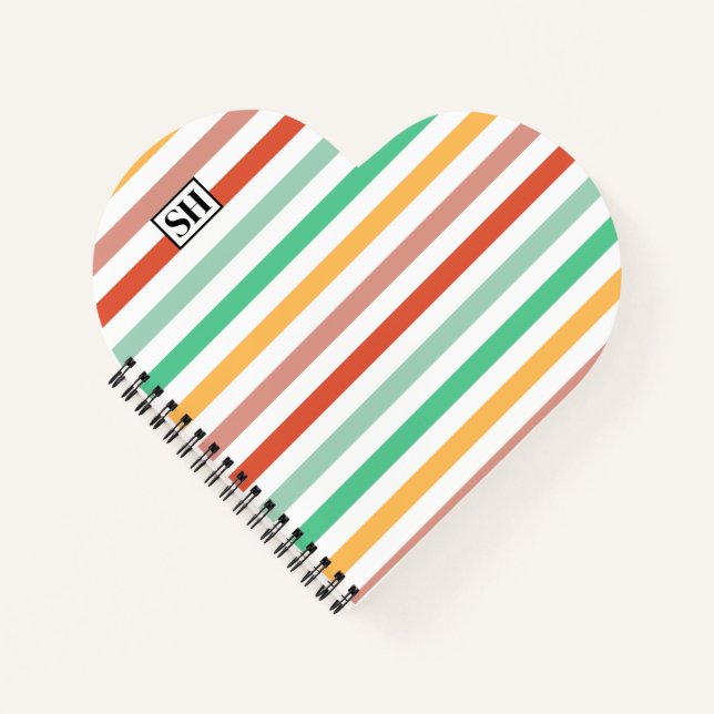 Candy Stripes Monogram Notebook (Front)