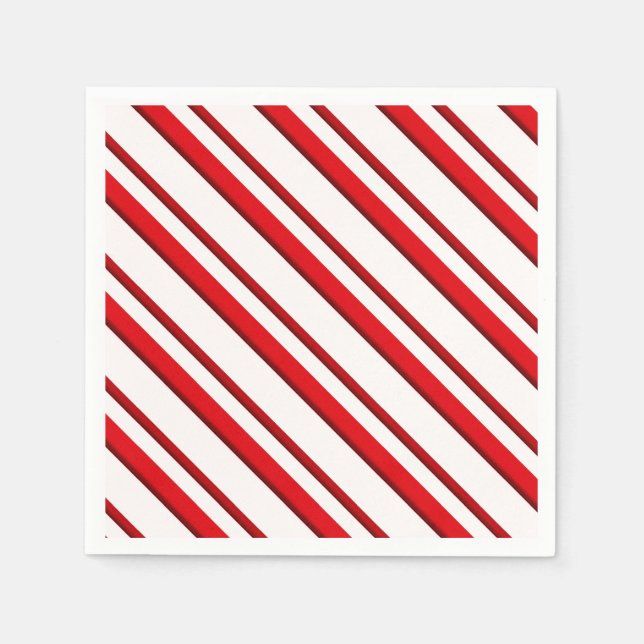 Candy Stripes, peppermint red & white Napkin (Front)