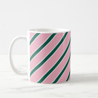Candy Stripes Pink and Green Coffee Mug