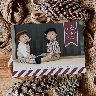 Candy Stripes   Very Merry Photo Holiday Card