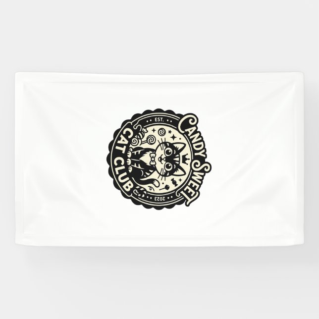 Candy Sweet Cat Funny Cat Graphic - Candy Sweet Ca Banner (Horizontal)