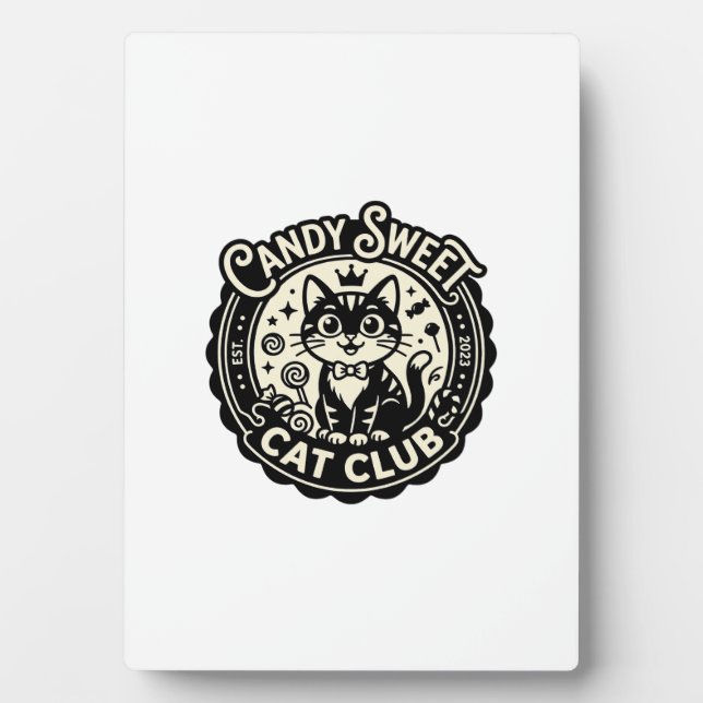 Candy Sweet Cat Funny Cat Graphic - Candy Sweet Ca Plaque (Front)