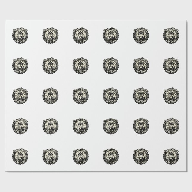 Candy Sweet Cat Funny Cat Graphic - Candy Sweet Ca Wrapping Paper (Flat)