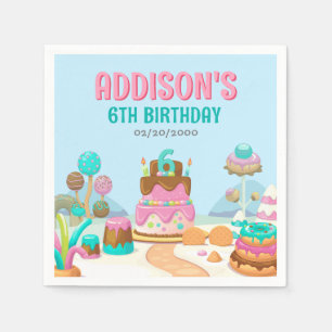 Candy Sweet Girl's Candyland Birthday Napkin