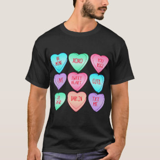 Candy Sweet Heart Love Valentines Day Shirt Women 