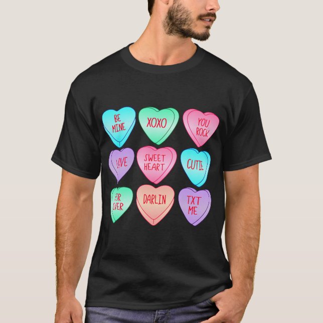 Candy Sweet Heart Love Valentines Day Shirt Women  (Front)