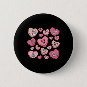 Candy Sweet Heart Love Valentines Day Shirt Women 6 Cm Round Badge
