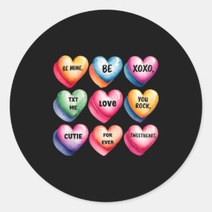Candy Sweet Heart Valentines Day Design For Women  Classic Round Sticker