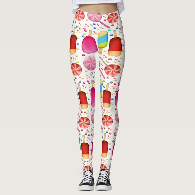 CANDY SWEET PATTERN RAINBOW LEGGINGS (Front)