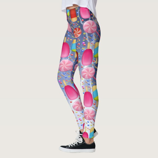 CANDY SWEET PATTERN RAINBOW LEGGINGS (Left)