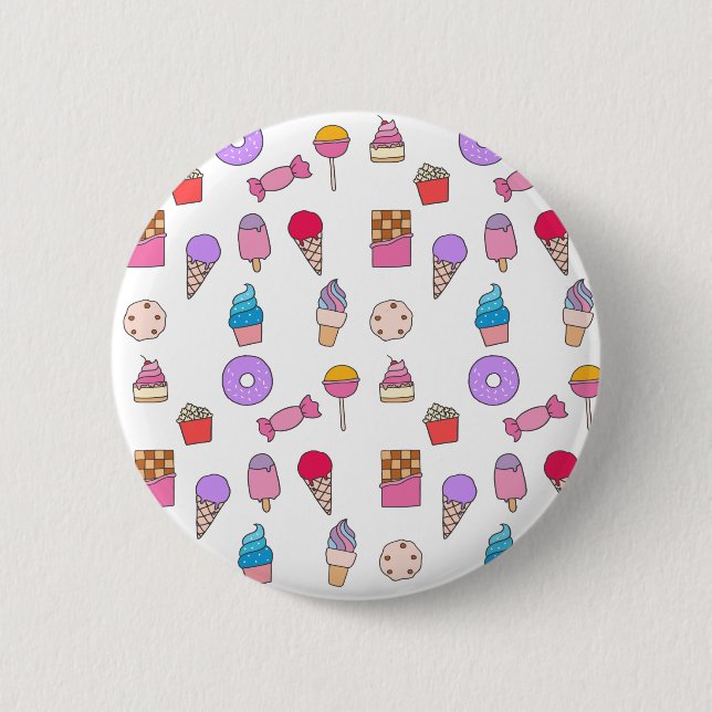 Candy, sweets and cake 6 cm round badge (Front)