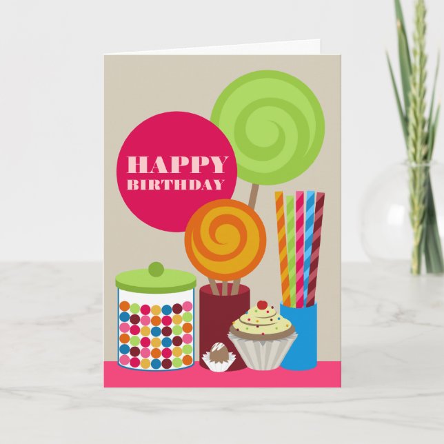 Candy & Sweets Birthday Card (Front)