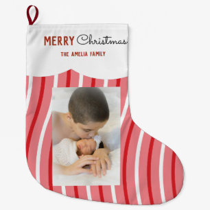 Candy Swirl Photo Christmas Stocking