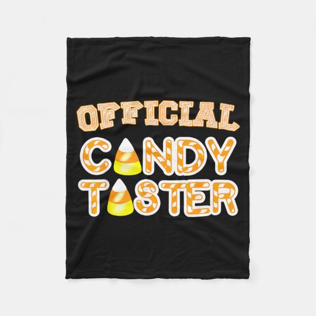 Candy Taster Funny Halloween Fun Fleece Blanket (Front)
