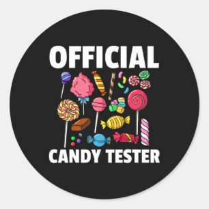 Candy Tester Lollipop Sweets Gift Halloween Kids Classic Round Sticker