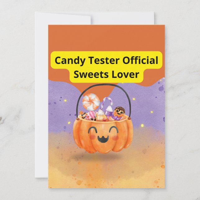 Candy Tester Official Sweets Lover Thank You Card (Front)