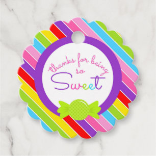 Candy Thanks for Being so Sweet Rainbow Favour Tag