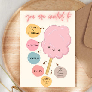 Candy theme girl birthday invitation