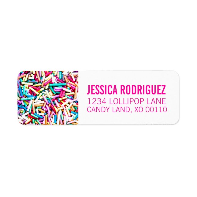 Candy Theme RETURN ADDRESS LABEL Sprinkles (Front)