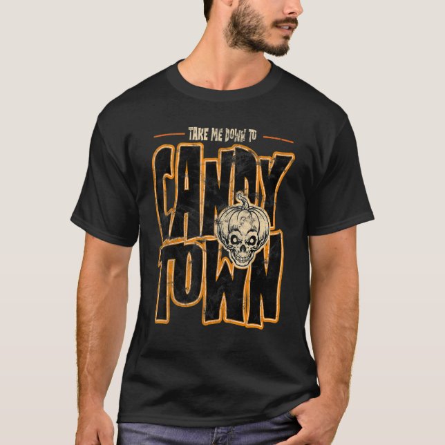 Candy Town Crazy Pumpkin Head T-Shirt (Front)