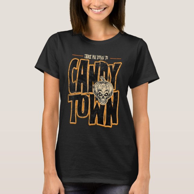 Candy Town Crazy Pumpkin Head T-Shirt (Front)