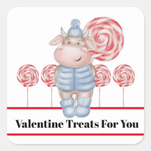 Candy Treats Just For You Valentine Stickers