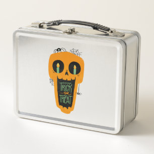 Candy Trick or Treat Funny Pumpkin Halloween boys Metal Lunch Box