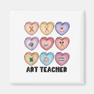 Candy Valentines Day Art Teacher Hearts Painting T Magnet