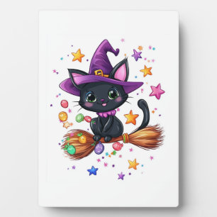 Candy Witch Cat Plaque