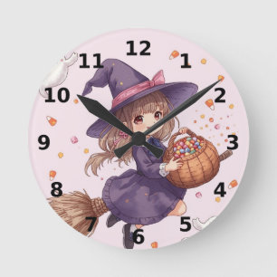 Candy Witch Halloween Wall Clock