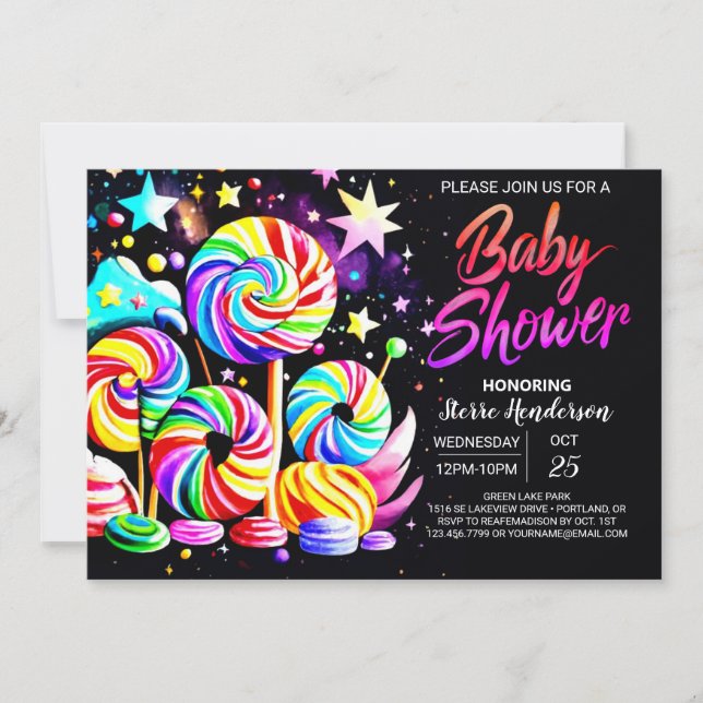 Candy Wonderland Baby Shower Invitation (Front)