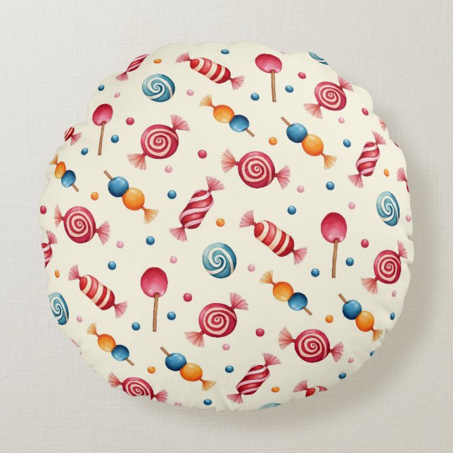 Candy Wonderland Round Cushion (Front)