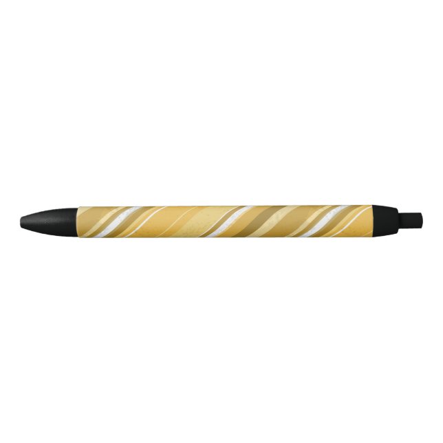 Candy Yellow Stripes Black Ink Pen (Front)