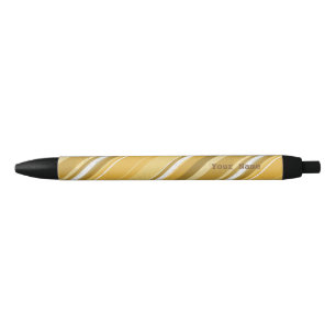Candy Yellow Stripes Black Ink Pen
